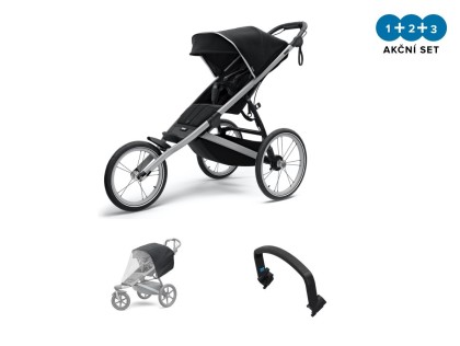 Thule Glide 2 Jet Black  + pláštěnka + madlo + DOPRAVA ZDARMA