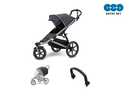 Náhled produktu - Thule Urban Glide 2 Dark Shadow  + pláštěnka + madlo