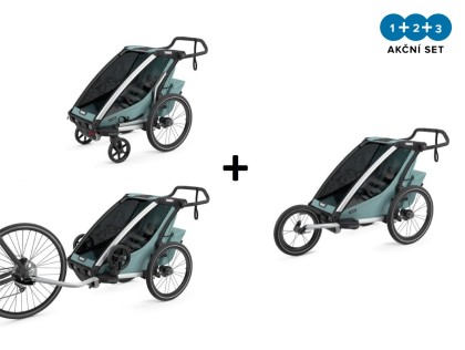 Náhled produktu - Thule Chariot Cross 1 Alaska + bike set + kočárkový set + běžecký set
