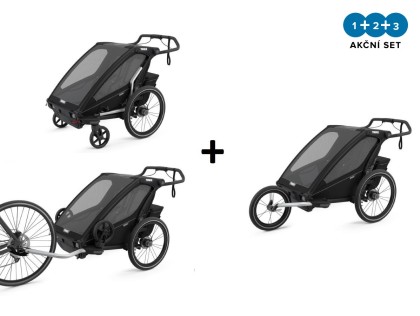 Thule Chariot Sport 2 Midnight Black + bike set + kočárkový set + běžecký set + DOPRAVA ZDARMA