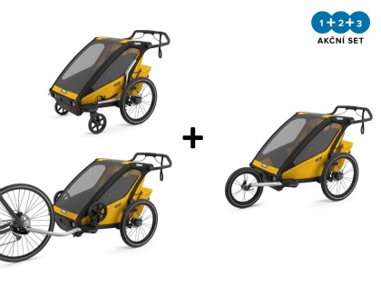 Thule Chariot Sport 2 Spectra Yellow + bike set + kočárkový set + běžecký set + DOPRAVA ZDARMA