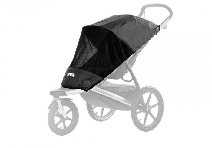 Náhled produktu - Thule Urban Glide 2 Black / Cypress Green 2021 + pláštěnka + ochranná síť + madlo + korbička + pláštěnka na korbičku