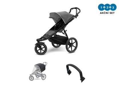 Náhled produktu - Thule Urban Glide 2 Grey Melange / Black 2021 + pláštěnka + madlo