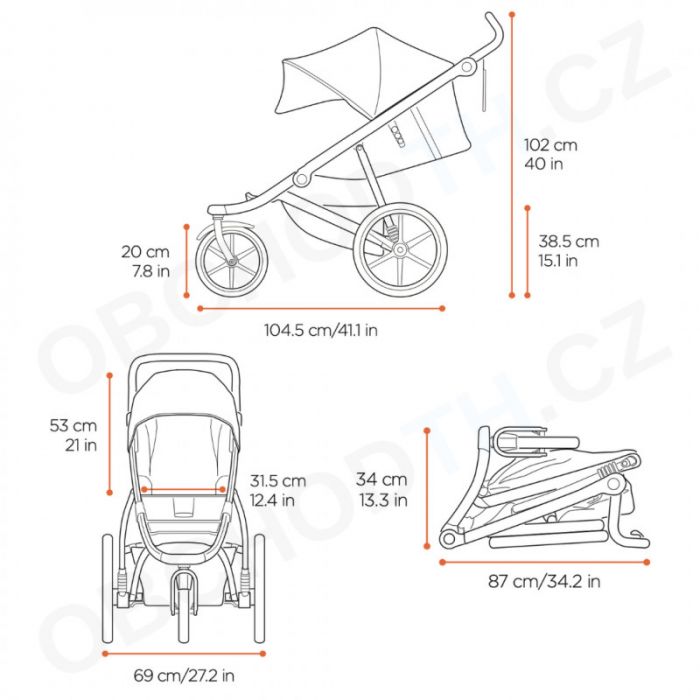 Náhled produktu - Thule Urban Glide 2 Grey Melange / Black 2021 + korbička