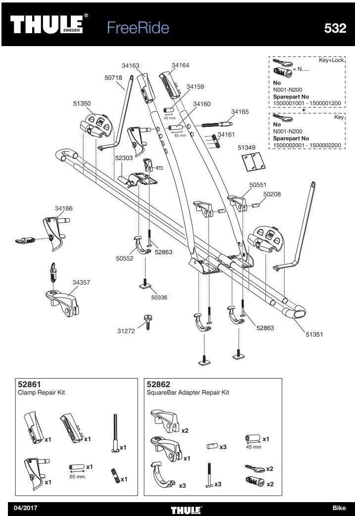 Náhled produktu - Thule SquareBar Adapter Repair Kit 52862