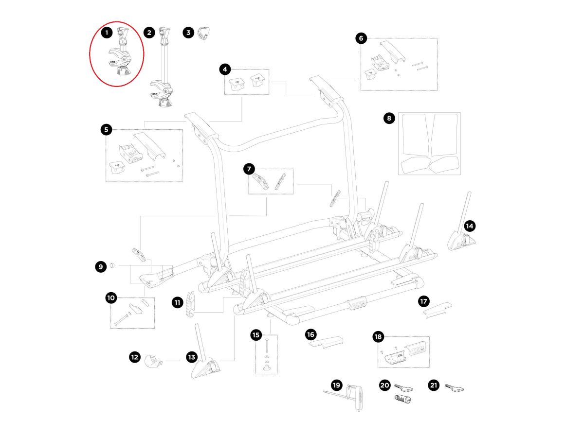 Náhled produktu - Thule Bike Arm 122mm-30 torque knob 54112