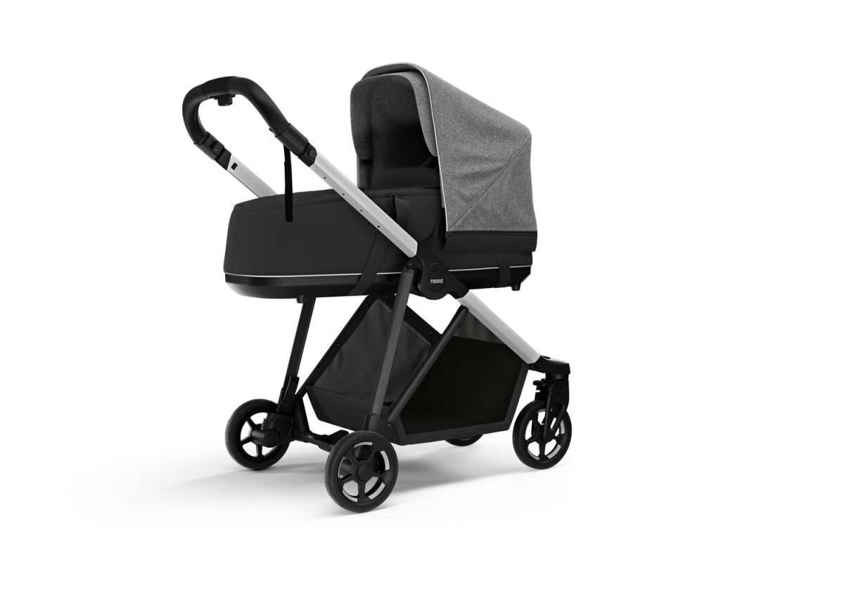 Náhled produktu - Kočárek Thule Shine Grey Melange on Aluminum 2023 + korbička