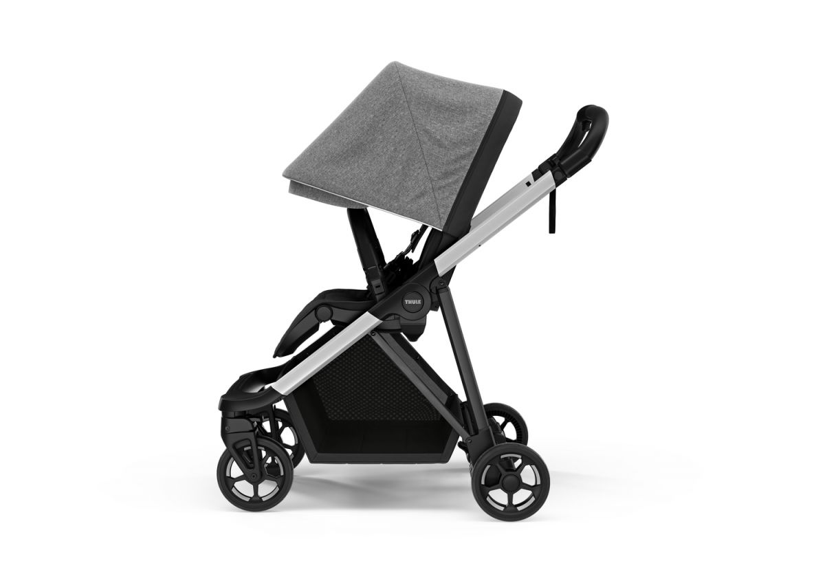 Náhled produktu - Kočárek Thule Shine Grey Melange on Aluminum 2023 + korbička