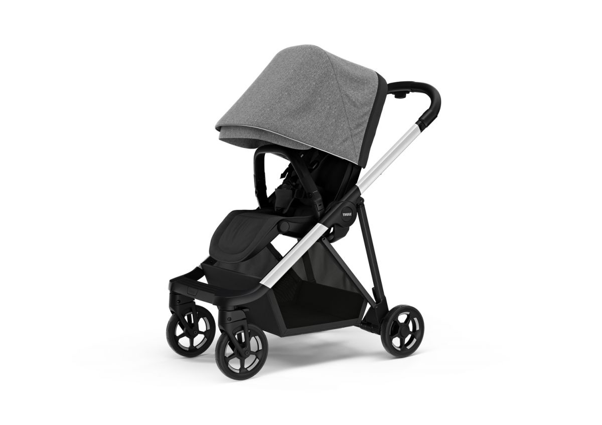 Náhled produktu - Kočárek Thule Shine Grey Melange on Aluminum 2023 + korbička