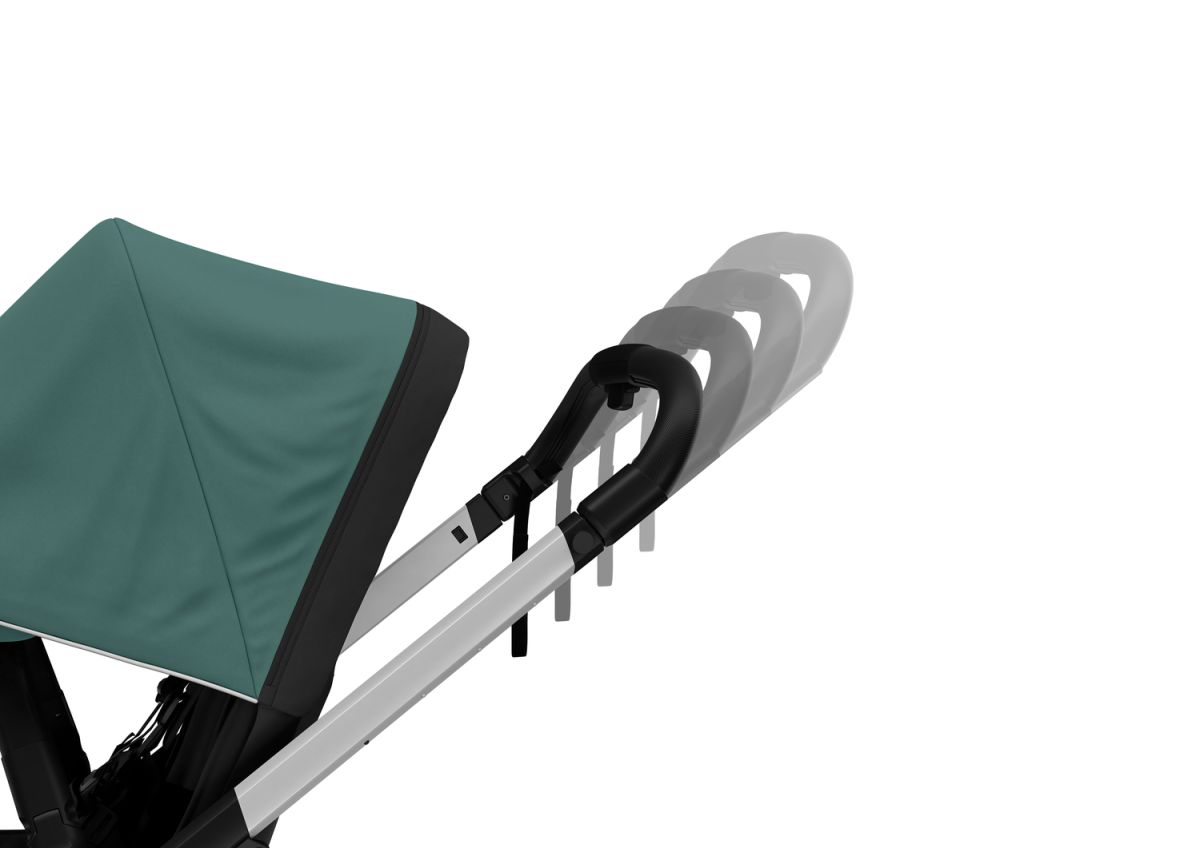 Náhled produktu - Kočárek Thule Shine Mallard Green on Aluminum  + korbička + ochrana proti slunci/dešti Thule