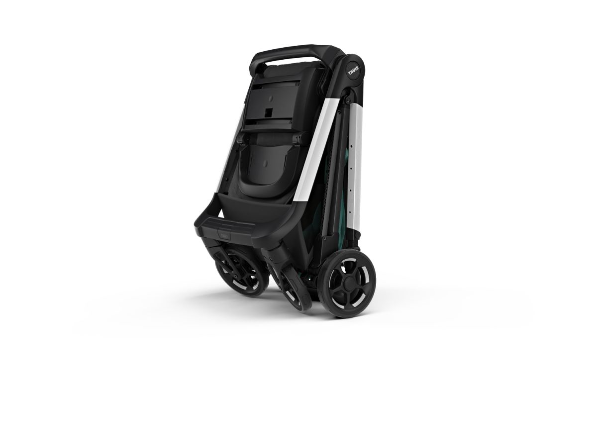 Náhled produktu - Kočárek Thule Shine Mallard Green on Aluminum  + korbička + ochrana proti slunci/dešti Thule