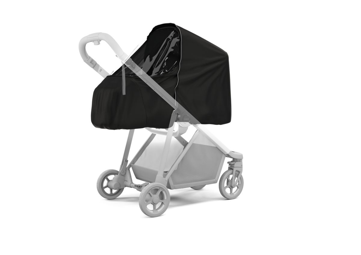 Náhled produktu - Kočárek Thule Shine Black on Black  + korbička + ochrana proti slunci/dešti Thule