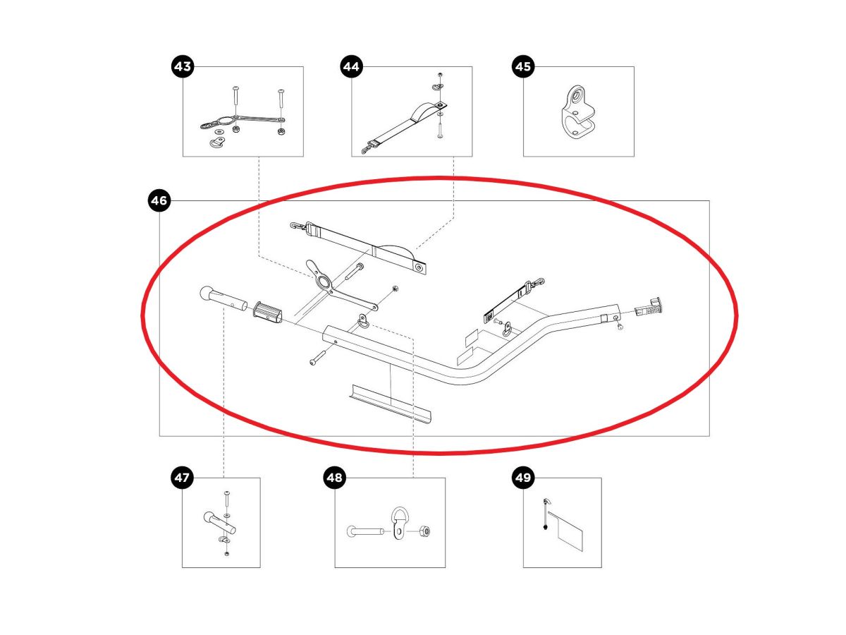 Náhled produktu - Hitch Arm Assembly - Thule Chariot Sport/Cross/Lite/Cab (2017-X)