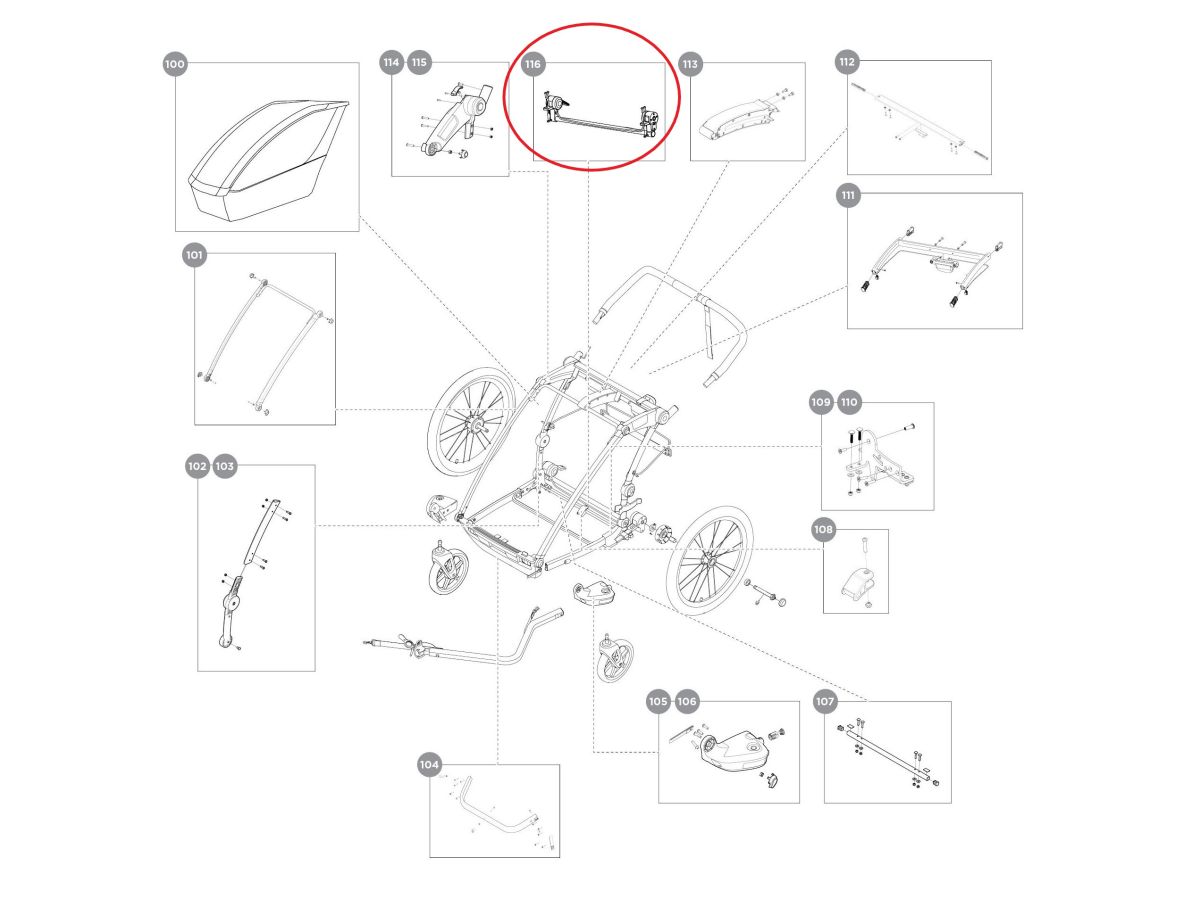Náhled produktu - Thule Axle Assembly - Double 17-X 40105372