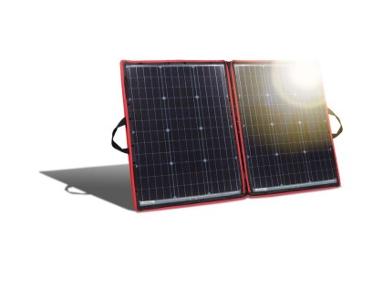Náhled produktu - Solární panel rozkládací přenosný s PWM regulátorem 110W 12V/24V 106x73cm - do auta / na kempování