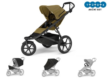 Thule Urban Glide 3 Nutria Green + pláštěnka + moskytiéra + madlo + DOPRAVA ZDARMA