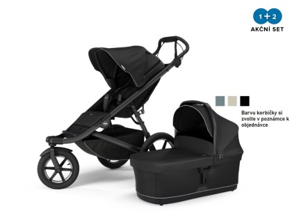 Thule Urban Glide 3 Black + hluboká korba (libovolná barva) + DOPRAVA ZDARMA