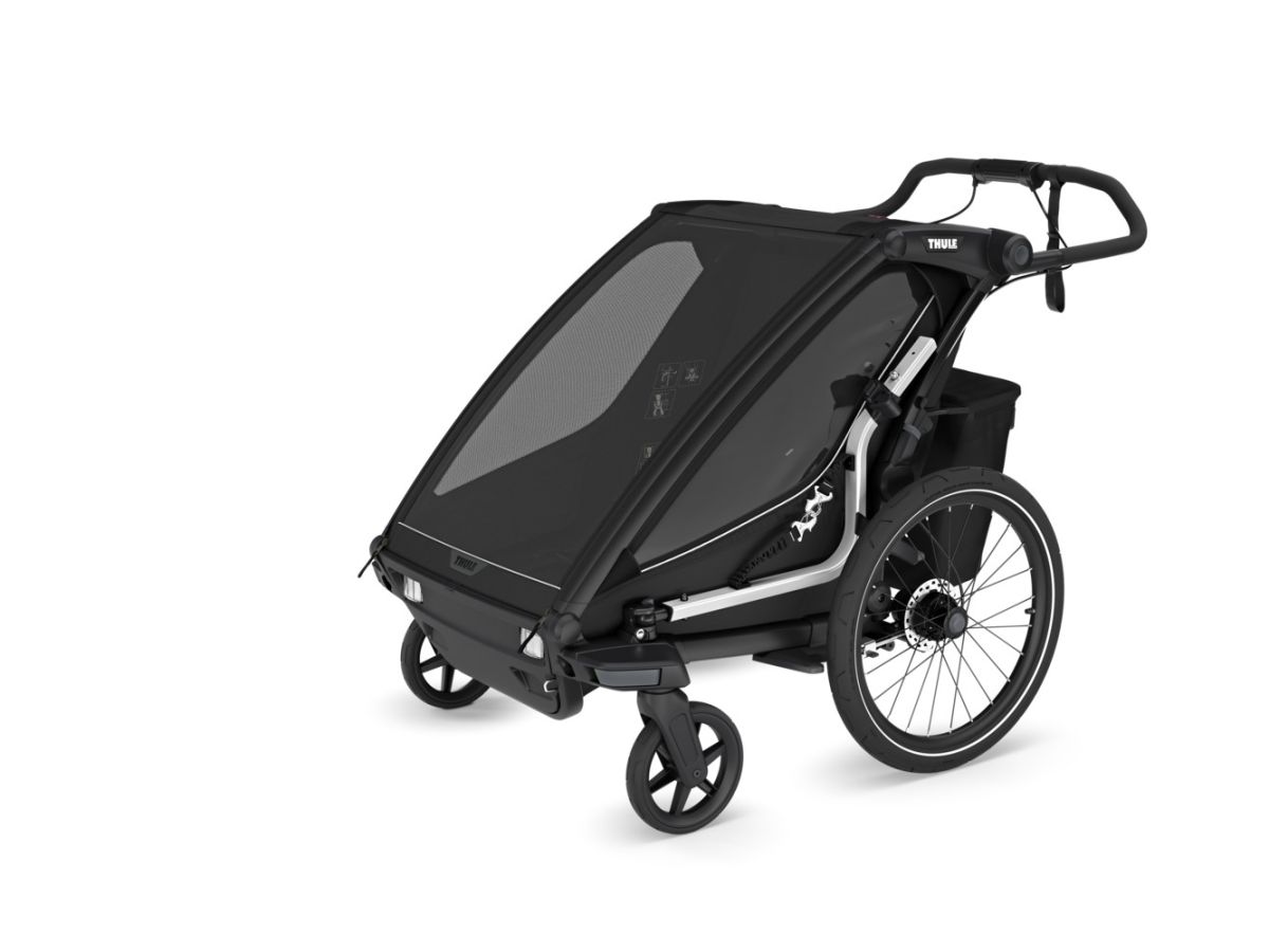 Náhled produktu - Thule Chariot Sport 2 G3 DOUBLE Black + bike set + kočárkový set + běžecký set