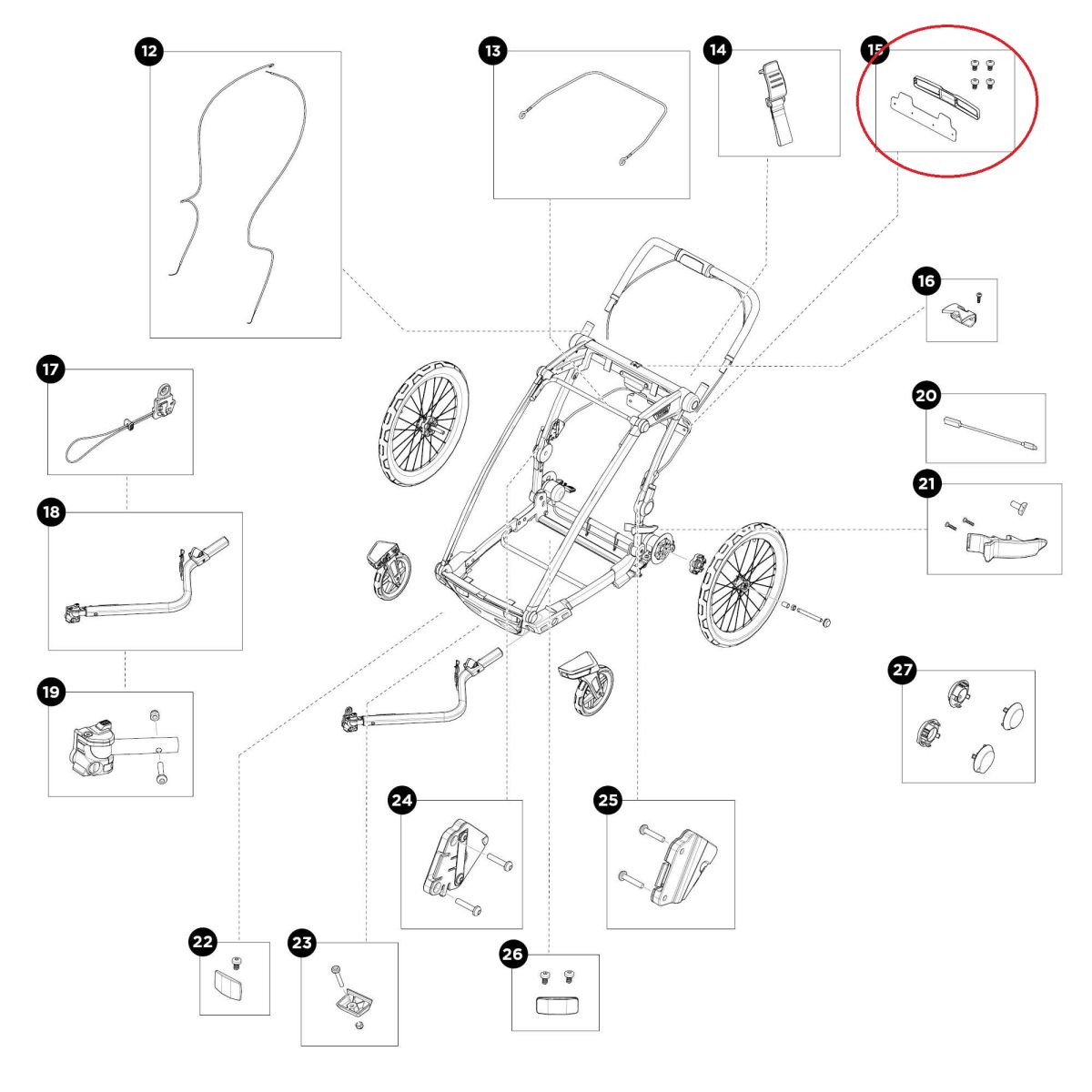 Náhled produktu - Thule Chariot 2 - Reflector set - single 55210