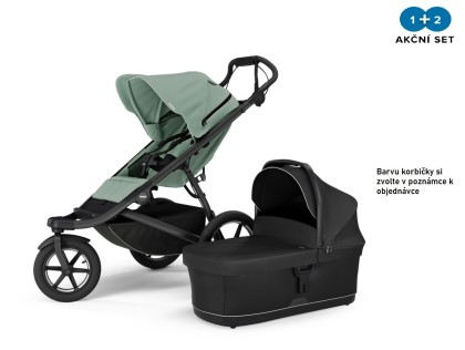 Thule Urban Glide 3 Mist Green  + hluboká korba (libovolná barva) + DOPRAVA ZDARMA