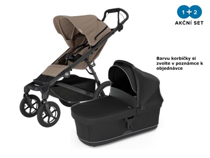 Thule Urban Glide 3 Tinted Taupe  + hluboká korba (libovolná barva) + DOPRAVA ZDARMA