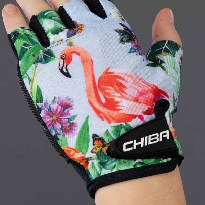 Náhled produktu - Cyklistické rukavice pro děti Cool Kids Plameňák - M