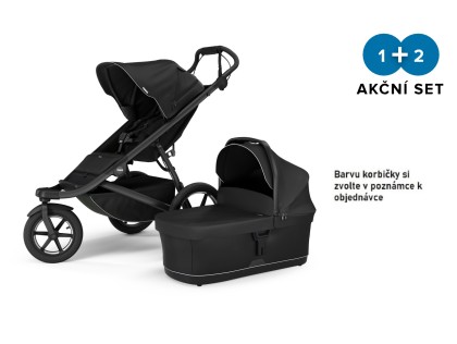 Thule Urban Glide 3 Black - Magnetic Buckle + hluboká korba (libovolná barva) + DOPRAVA ZDARMA