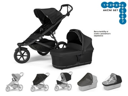 Thule Urban Glide 3 Black Magnet.Buckle + korba + plášť + moskyt. + madlo + plášť.korba + mosk.korba + DOPRAVA ZDARMA