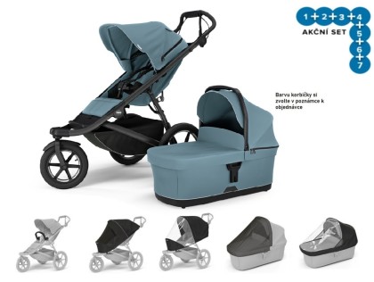 Thule Urban Glide 3 MBlue Magnet.Buckle + korba + plášť + moskyt. + madlo + plášť.korba + mosk.korba + DOPRAVA ZDARMA