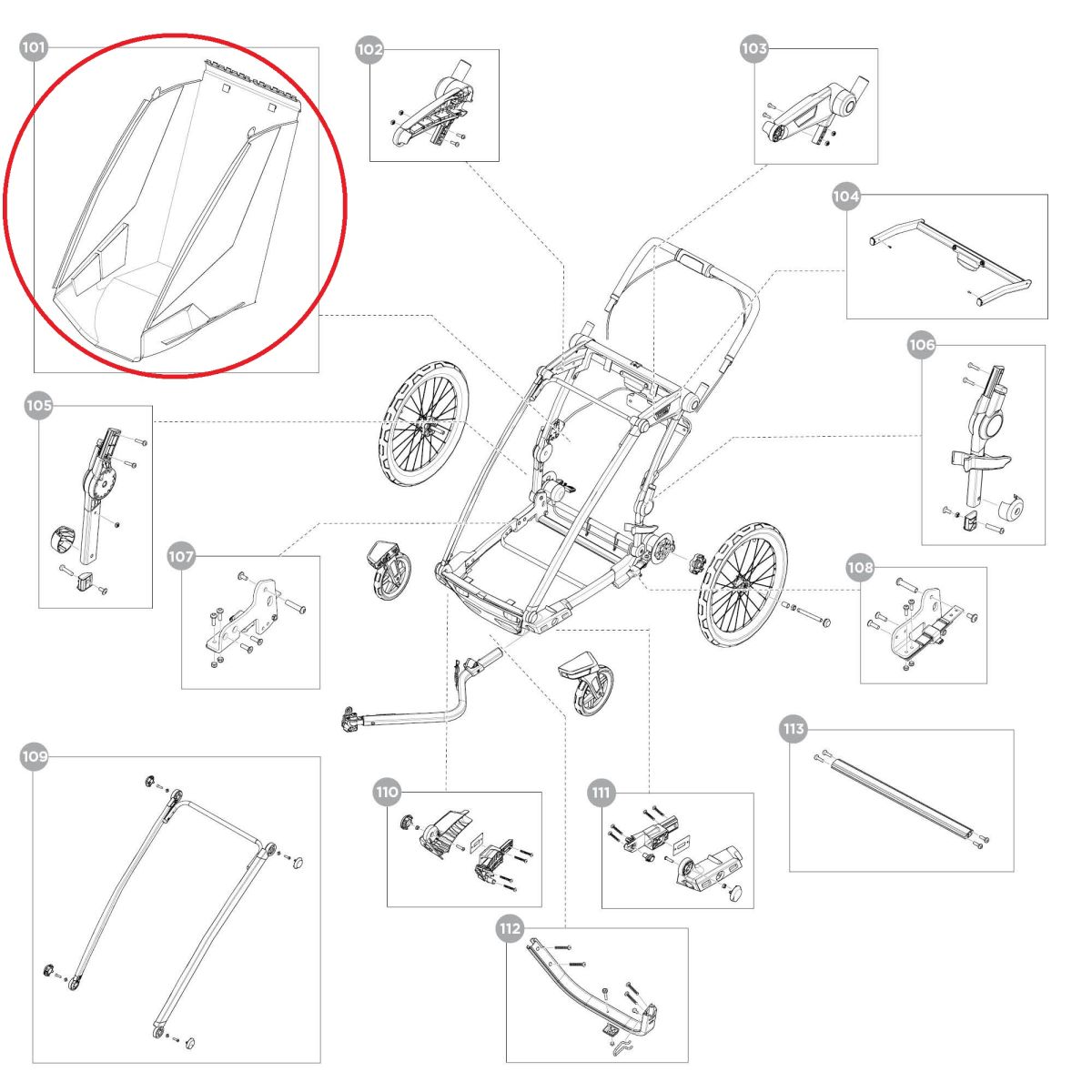 Náhled produktu - Body - single - natural gold - Thule Chariot Sport 2 55232