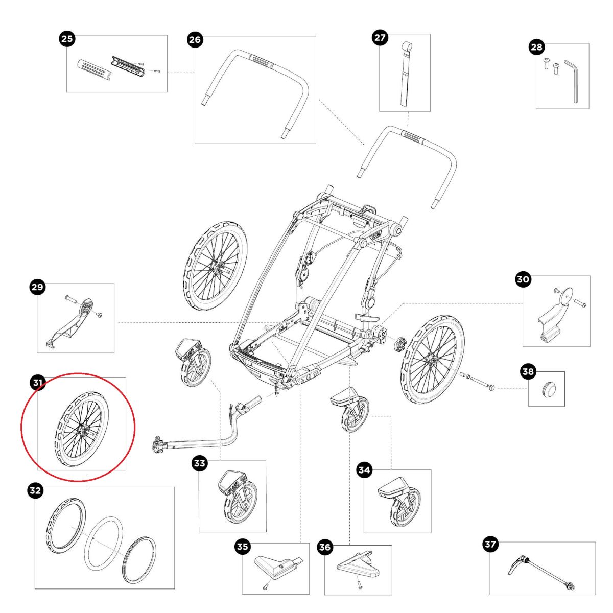 Náhled produktu - Thule Chariot Cross 2 - Wheel 20