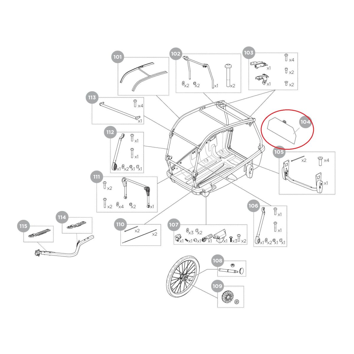 Náhled produktu - Thule Bexey M Flap lower door - 55448
