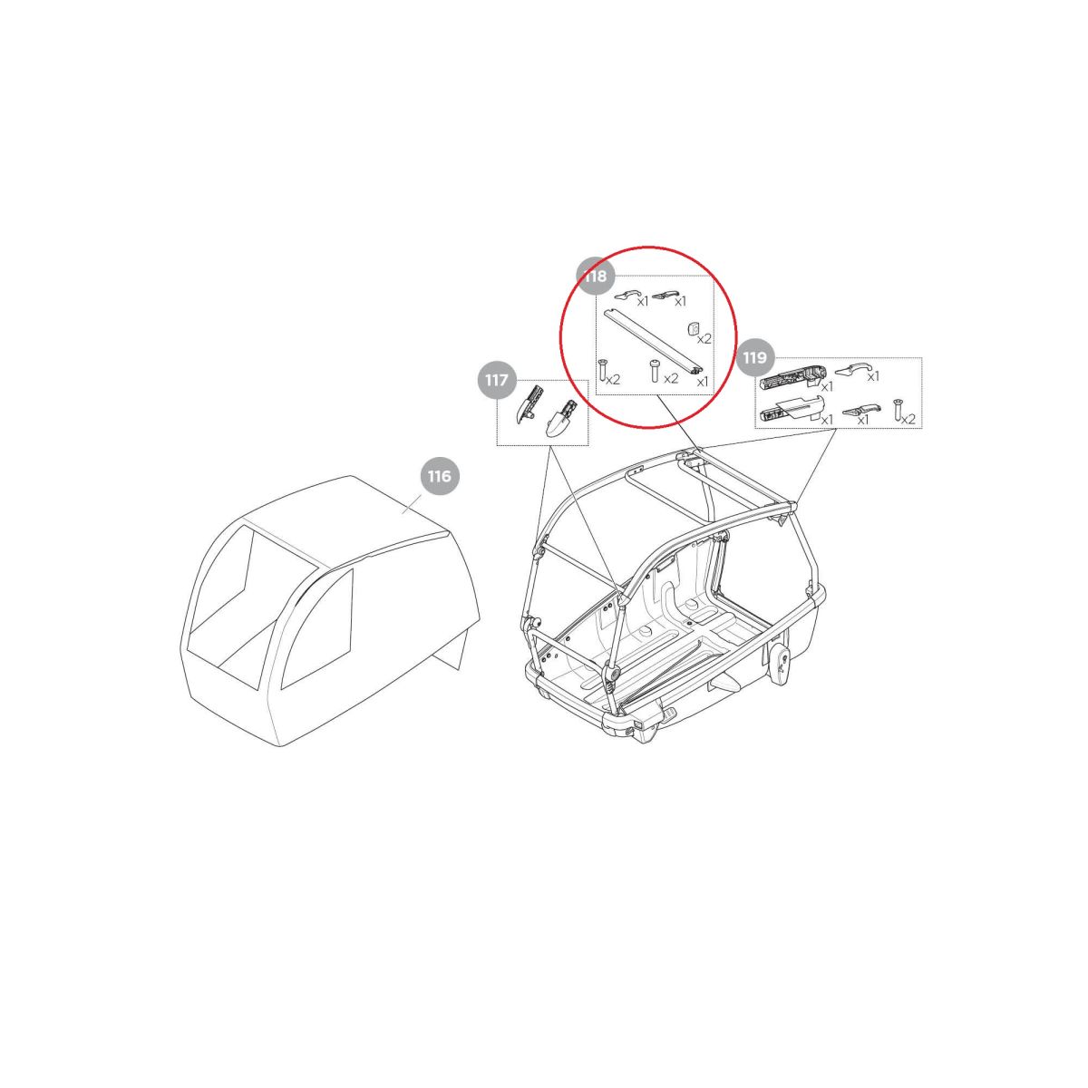 Náhled produktu - Thule Bexey M - Accessory bar 55480