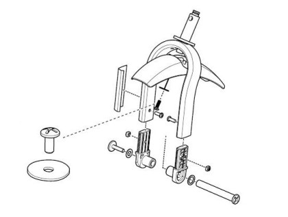 Front fork and caster assembly - single - Black - Thule Urban Glide 2 and Thule Urban Glide 3