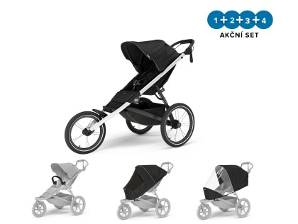 Thule Glide 3 Black - Magnetic Buckle + pláštěnka + moskytiréra + madlo + DOPRAVA ZDARMA