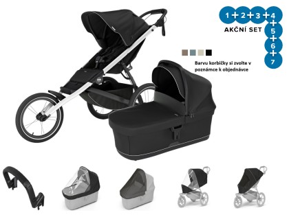 Thule Glide 3 Black + korba + pláštěnka + moskytiéra + madlo + plášť. korba + moskyt. korba + DOPRAVA ZDARMA