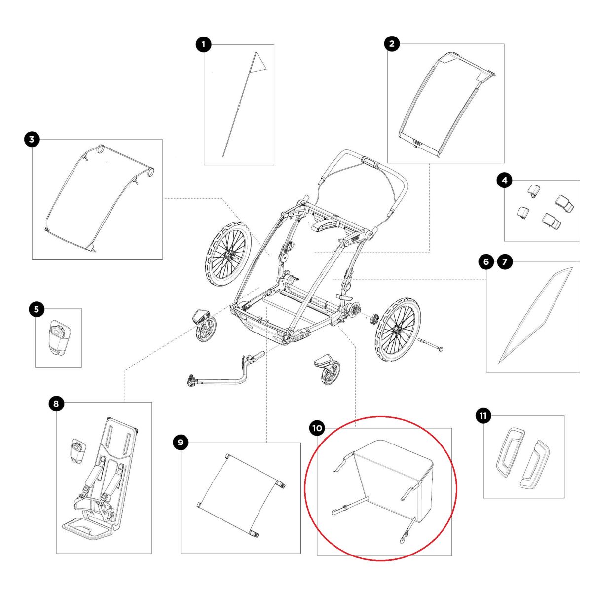 Náhled produktu - Thule Chariot Sport 2 - Cargo bag - double - natural gold 55192