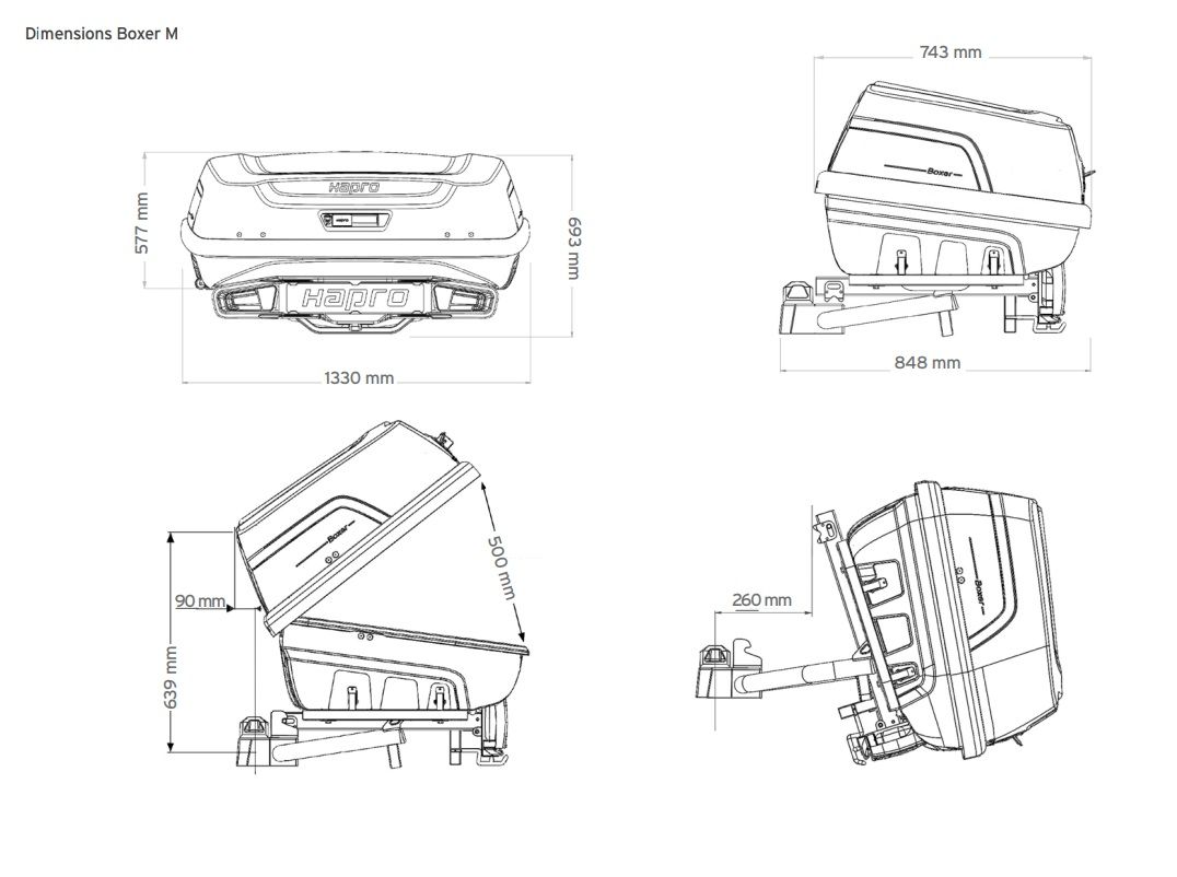 Náhled produktu - Zadní box Hapro Boxer M Sage Green Metalic +Hapro Boxer platform