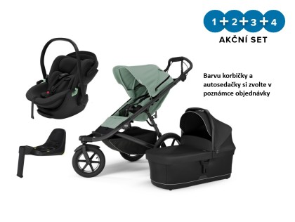 Thule Urban Glide 3 Mist Green - MB  + hluboká korba + ISOFIX Base Alfi + autosedačka Maple + DOPRAVA ZDARMA