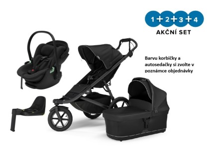 Thule Urban Glide 3 Black - MB  + hluboká korba + ISOFIX Base Alfi + autosedačka Maple + DOPRAVA ZDARMA