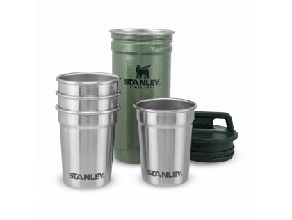 STANLEY Set 4 kusů nerez panáků The Pre-Party Shot Glass Set Hammertone Green