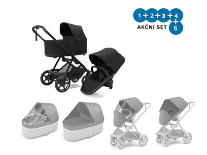Thule Charm 2 in 1 Black + pláštěnky + ochranné síťky + DOPRAVA ZDARMA
