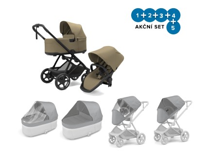 Thule Charm 2 in 1 Faded Khaki + pláštěnky + ochranné síťky + DOPRAVA ZDARMA